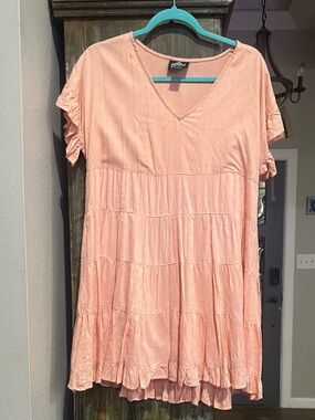 Angie Peach Pink Tiered Mini Dress
